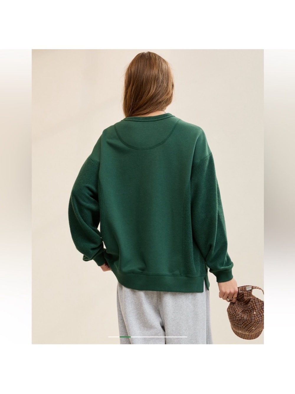 aerie Forest Green Crewneck Sweatshirt - Picture 2 of 5
